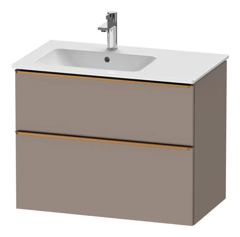 Geprüft Duravit D-Neo Waschtischunterschrank für 234583 mit 2 Auszügen Griff Bronze Gebürstet 810 x 625 x 462 mm - Basalt Matt