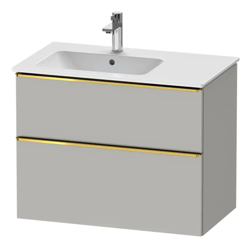 Duravit D-Neo Waschtischunterschrank für 234583 mit 2 Auszügen Griff Gold Poliert 810 x 625 x 462 mm - Betongrau Matt Top-Angebot