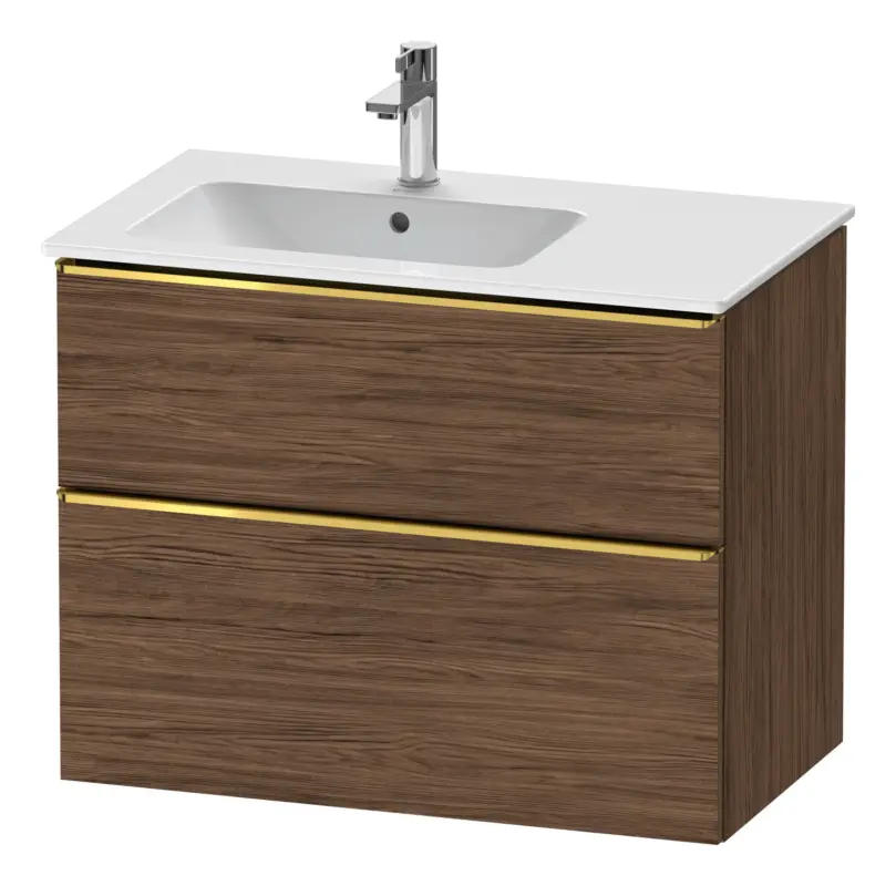 Duravit D-Neo Waschtischunterschrank für 234583 mit 2 Auszügen Griff Gold Poliert 810 x 625 x 462 mm - Nussbaum dunkel Matt Sale