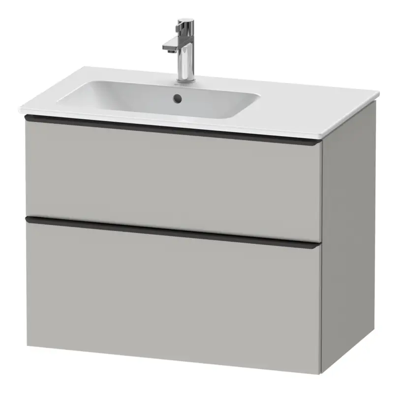 Duravit D-Neo Waschtischunterschrank für 234583 mit 2 Auszügen Griff Diamantschwarz Matt 810 x 625 x 462 mm - Betongrau Matt Versand Am Gleichen Tag