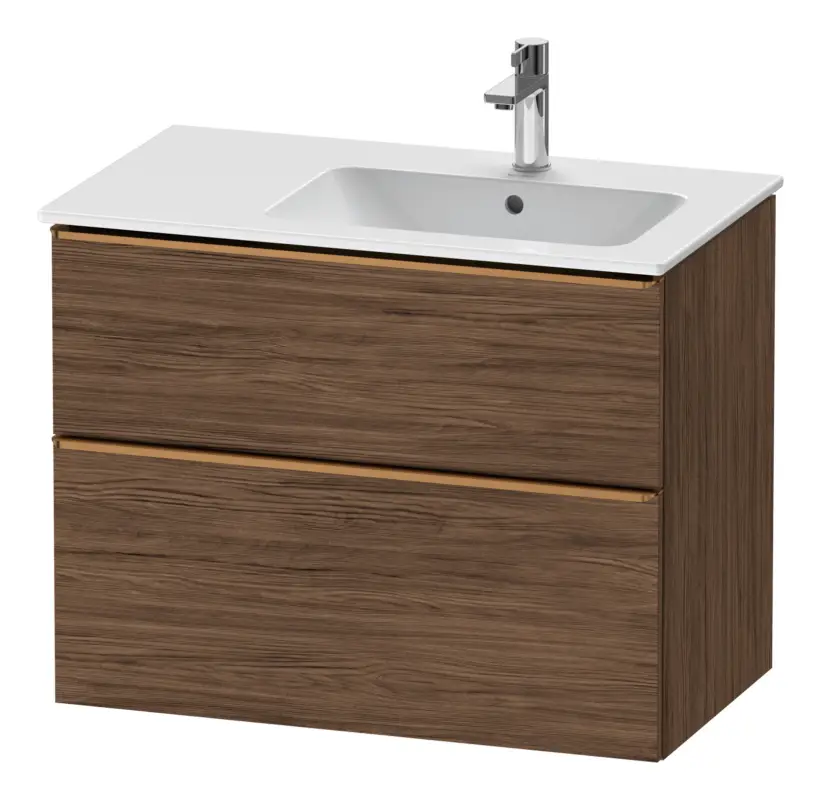 Online Kaufen Duravit D-Neo Waschtischunterschrank mit 2 Auszügen Griff Bronze Gebürstet 810 x 625 x 462 mm - Nussbaum dunkel Matt