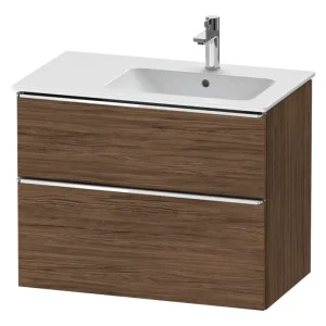 Abverkauf Duravit D-Neo Waschtischunterschrank mit 2 Auszügen Griff Chrom Hochglanz 810 x 625 x 462 mm - Nussbaum dunkel Matt