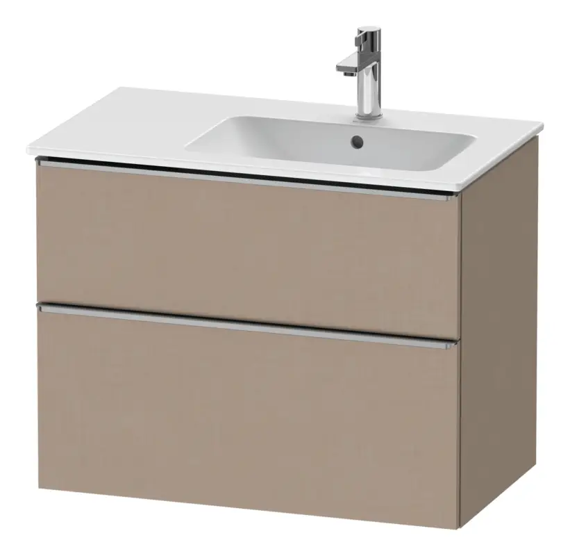 Duravit D-Neo Waschtischunterschrank mit 2 Auszügen Griff Edelstahl Gebürstet 810 x 625 x 462 mm - Leinen Matt Mega-Angebot
