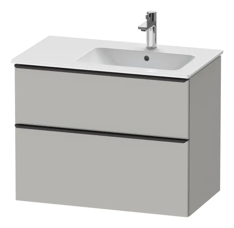 Duravit D-Neo Waschtischunterschrank mit 2 Auszügen Griff Diamantschwarz Matt 810 x 625 x 462 mm - Betongrau Matt Aktuell