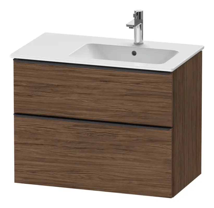Duravit D-Neo Waschtischunterschrank mit 2 Auszügen Griff Diamantschwarz Matt 810 x 625 x 462 mm - Nussbaum dunkel Matt Nur Für Kurze Zeit