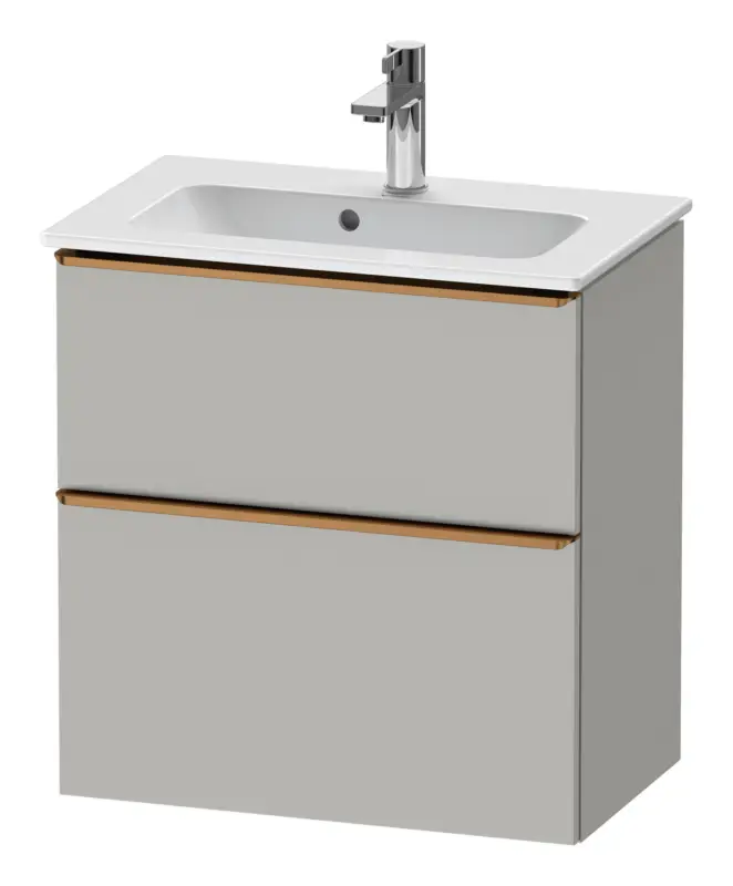 Direktkauf Duravit D-Neo Waschtischunterschrank mit 2 Auszügen Griff Bronze Gebürstet 610 x 625 x 372 mm - Betongrau Matt