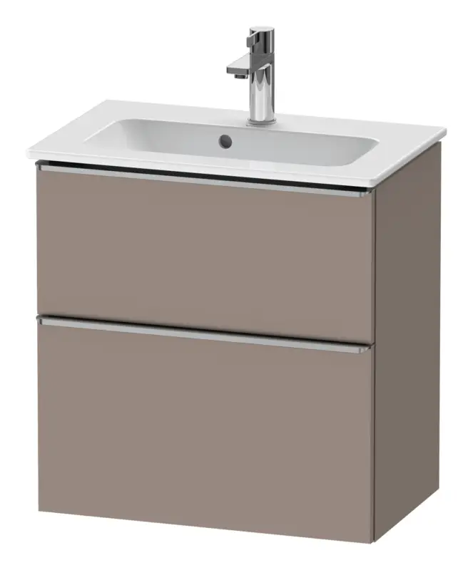 Neue Ware Duravit D-Neo Waschtischunterschrank mit 2 Auszügen Griff Edelstahl Gebürstet 610 x 625 x 372 mm - Basalt Matt