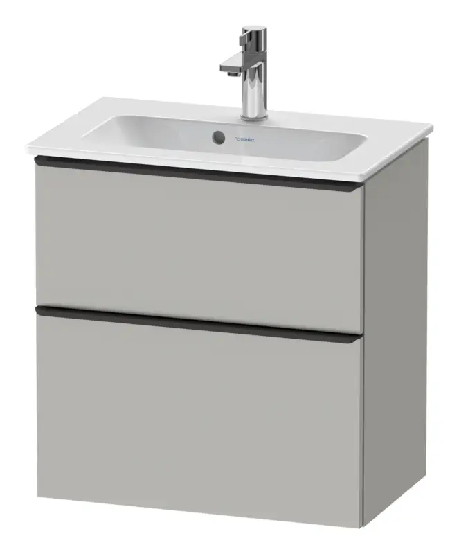 Neu Duravit D-Neo Waschtischunterschrank mit 2 Auszügen Griff Diamantschwarz Matt 610 x 625 x 372 mm - Betongrau Matt