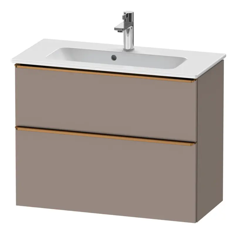 Must-Have Duravit D-Neo Waschtischunterschrank mit 2 Auszügen Griff Bronze Gebürstet 810 x 625 x 372 mm - Basalt Matt