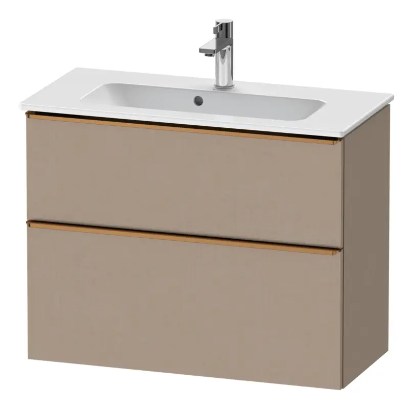 Direktkauf Duravit D-Neo Waschtischunterschrank mit 2 Auszügen Griff Bronze Gebürstet 810 x 625 x 372 mm - Leinen Matt