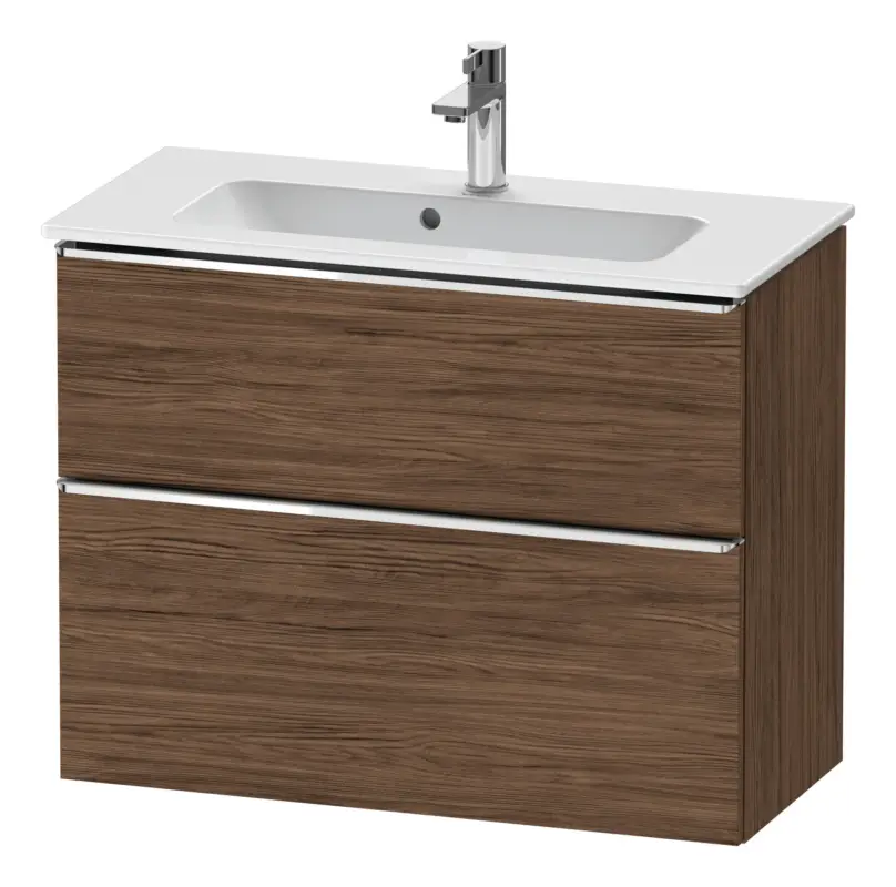 Preis Gesenkt Duravit D-Neo Waschtischunterschrank mit 2 Auszügen Griff Chrom Hochglanz 810 x 625 x 372 mm - Nussbaum dunkel Matt