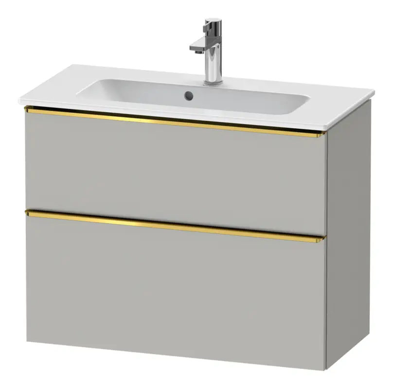 Preiswert Duravit D-Neo Waschtischunterschrank mit 2 Auszügen Griff Gold Poliert 810 x 625 x 372 mm - Betongrau Matt