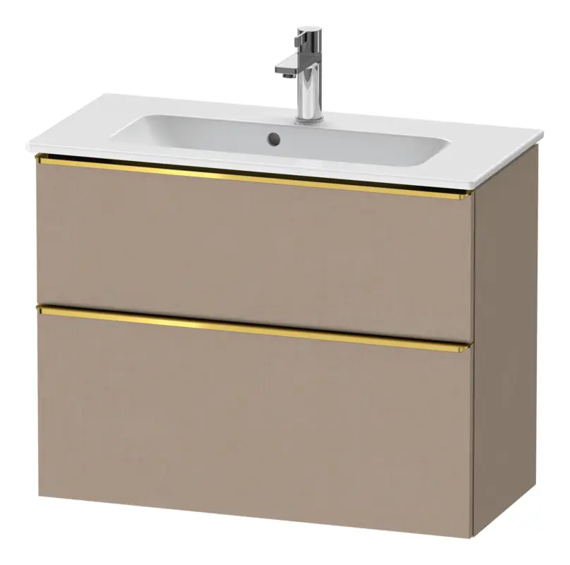 Kracherpreis Duravit D-Neo Waschtischunterschrank mit 2 Auszügen Griff Gold Poliert 810 x 625 x 372 mm - Leinen Matt