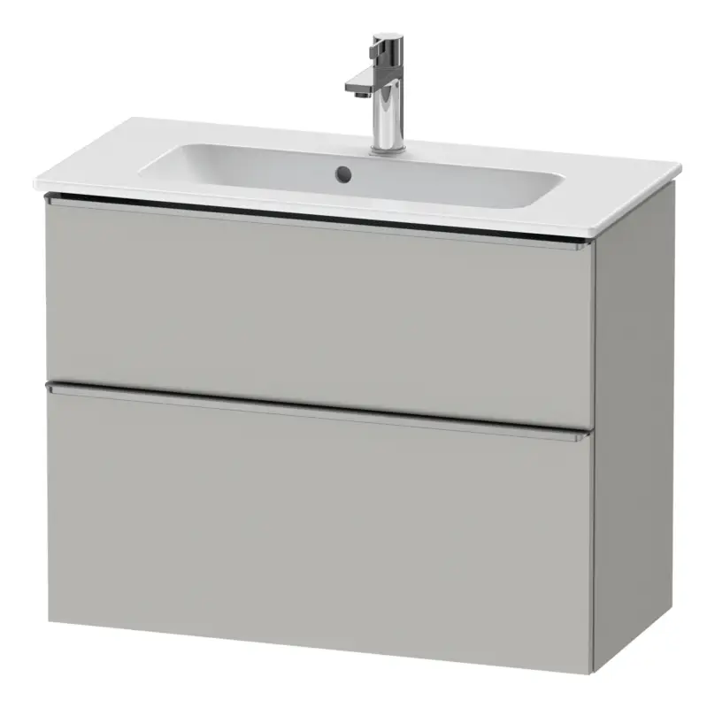 Duravit D-Neo Waschtischunterschrank mit 2 Auszügen Griff Edelstahl Gebürstet 810 x 625 x 372 mm - Betongrau Matt Top-Preis