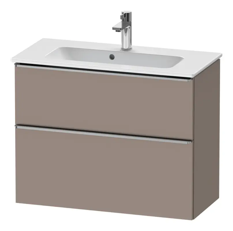 Duravit D-Neo Waschtischunterschrank mit 2 Auszügen Griff Edelstahl Gebürstet 810 x 625 x 372 mm - Basalt Matt Must-Have