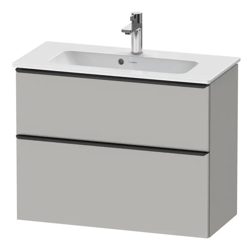 Expressversand Duravit D-Neo Waschtischunterschrank mit 2 Auszügen Griff Diamantschwarz Matt 810 x 625 x 372 mm - Betongrau Matt