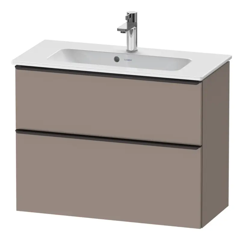 Begrenztes Angebot Duravit D-Neo Waschtischunterschrank mit 2 Auszügen Griff Diamantschwarz Matt 810 x 625 x 372 mm - Basalt Matt