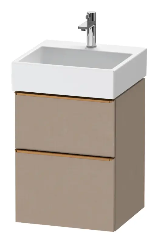 Kracherpreis Duravit D-Neo Waschtischunterschrank mit 2 Auszügen Griff Bronze Gebürstet 484 x 625 x 442 mm - Leinen Matt