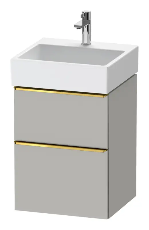 Heißes Angebot Duravit D-Neo Waschtischunterschrank mit 2 Auszügen Griff Gold Poliert 484 x 625 x 442 mm - Betongrau Matt