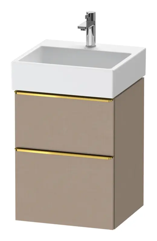 Neu Im Sortiment Duravit D-Neo Waschtischunterschrank mit 2 Auszügen Griff Gold Poliert 484 x 625 x 442 mm - Leinen Matt