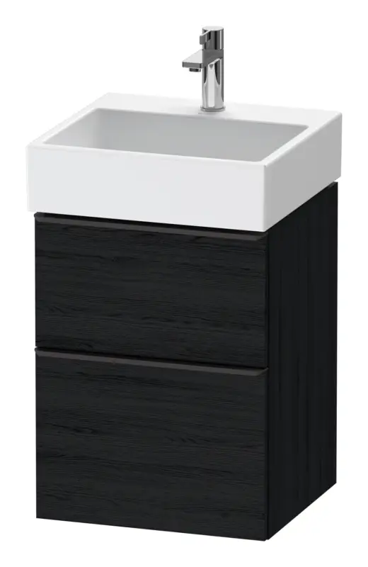 Jetzt Kaufen Duravit D-Neo Waschtischunterschrank mit 2 Auszügen Griff Diamantschwarz Matt 484 x 625 x 442 mm - Eiche Schwarz Matt