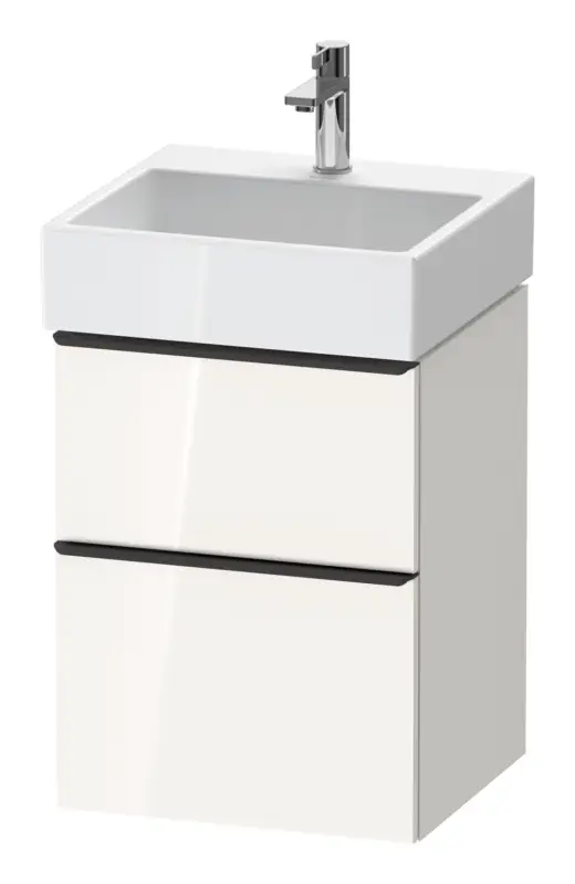 Nur Für Kurze Zeit Duravit D-Neo Waschtischunterschrank mit 2 Auszügen Griff Diamantschwarz Matt 484 x 625 x 442 mm - Weiß Hochglanz