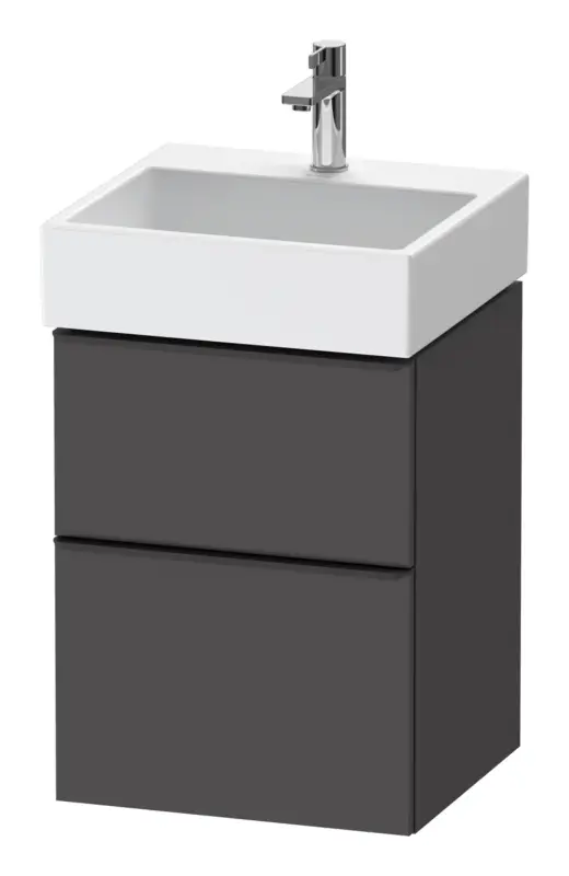 Rabatt Duravit D-Neo Waschtischunterschrank mit 2 Auszügen Griff Diamantschwarz Matt 484 x 625 x 442 mm - Graphit Matt