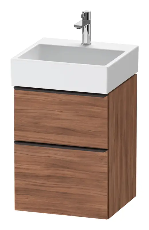 Duravit D-Neo Waschtischunterschrank mit 2 Auszügen Griff Diamantschwarz Matt 484 x 625 x 442 mm - Nussbaum Natur Matt Bestpreis
