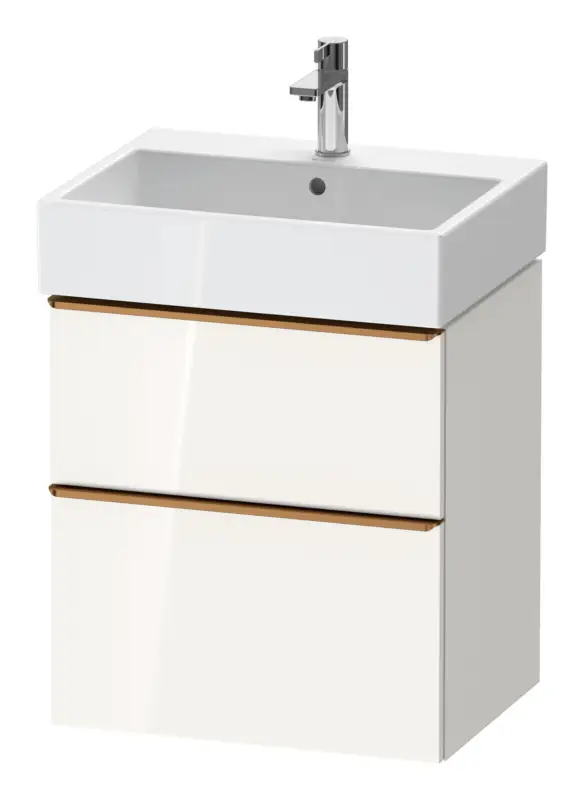 Jetzt Kaufen Duravit D-Neo Waschtischunterschrank mit 2 Auszügen Griff Bronze Gebürstet 584 x 625 x 442 mm - Weiß Hochglanz