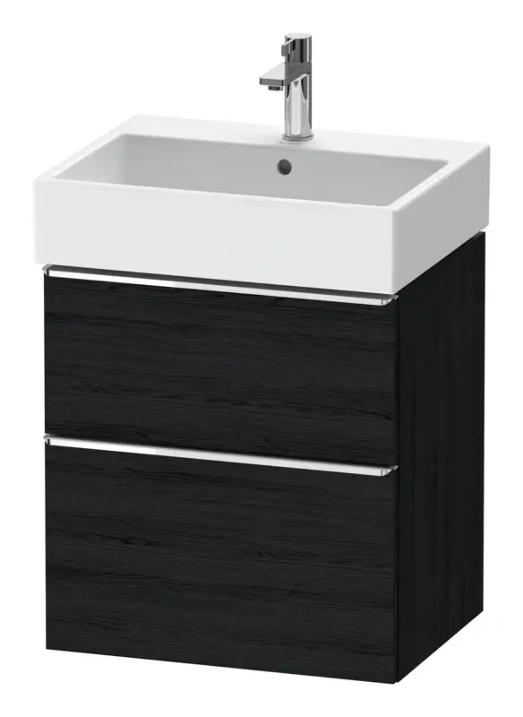 Duravit D-Neo Waschtischunterschrank mit 2 Auszügen Griff Chrom Hochglanz 584 x 625 x 442 mm - Eiche Schwarz Matt Expressversand