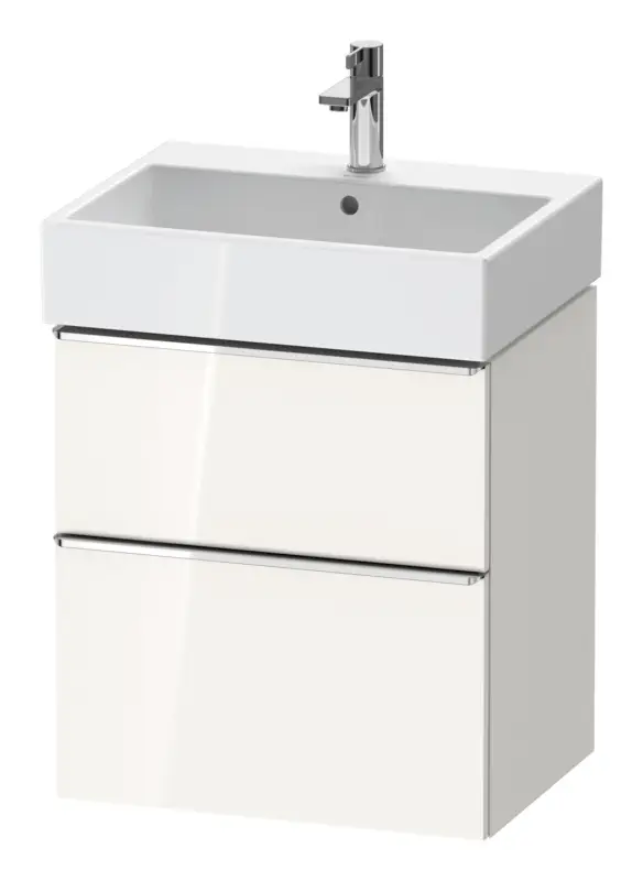 Letzte Chance Duravit D-Neo Waschtischunterschrank mit 2 Auszügen Griff Chrom Hochglanz 584 x 625 x 442 mm - Weiß Hochglanz
