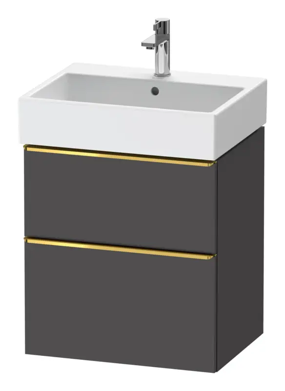 Duravit D-Neo Waschtischunterschrank mit 2 Auszügen Griff Gold Poliert 584 x 625 x 442 mm - Graphit Matt Sofort Bestellen