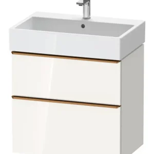 Versand Am Gleichen Tag Duravit D-Neo Waschtischunterschrank mit 2 Auszügen Griff Bronze Gebürstet 684 x 625 x 442 mm - Weiß Hochglanz
