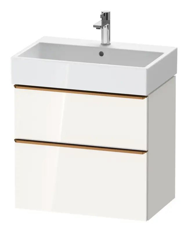 Versand Am Gleichen Tag Duravit D-Neo Waschtischunterschrank mit 2 Auszügen Griff Bronze Gebürstet 684 x 625 x 442 mm - Weiß Hochglanz