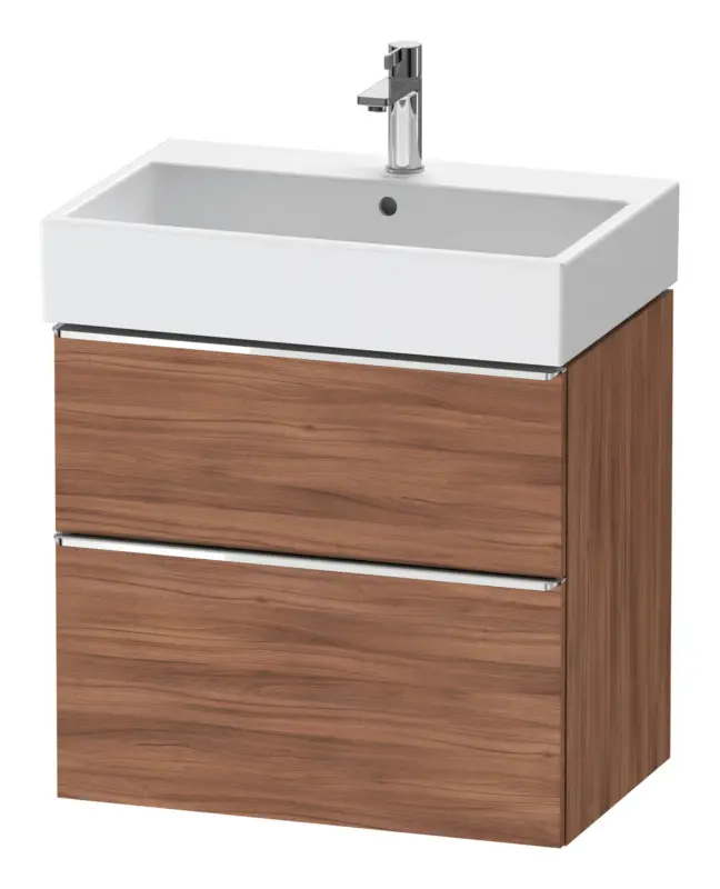 Abverkauf Duravit D-Neo Waschtischunterschrank mit 2 Auszügen Griff Chrom Hochglanz 684 x 625 x 442 mm - Nussbaum Natur Matt