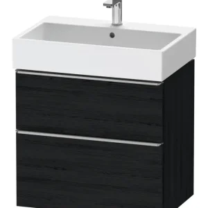 Abverkauf Duravit D-Neo Waschtischunterschrank mit 2 Auszügen Griff Edelstahl Gebürstet 684 x 625 x 442 mm - Eiche Schwarz Matt