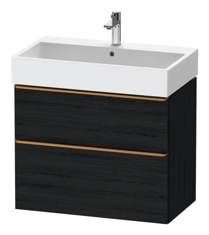 Preiswert Duravit D-Neo Waschtischunterschrank mit 2 Auszügen Griff Bronze Gebürstet 784 x 625 x 442 mm - Eiche Schwarz Matt
