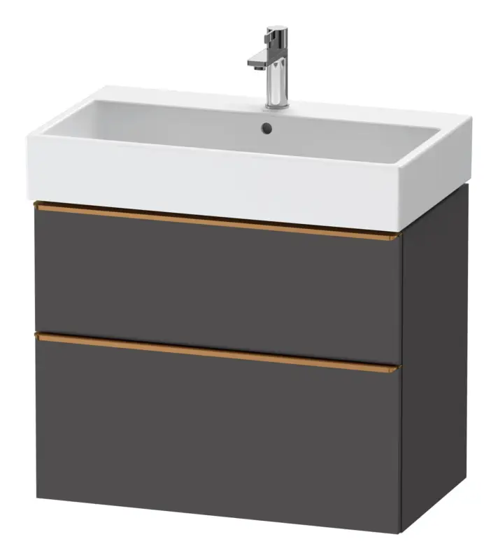Nur Heute Duravit D-Neo Waschtischunterschrank mit 2 Auszügen Griff Bronze Gebürstet 784 x 625 x 442 mm - Graphit Matt