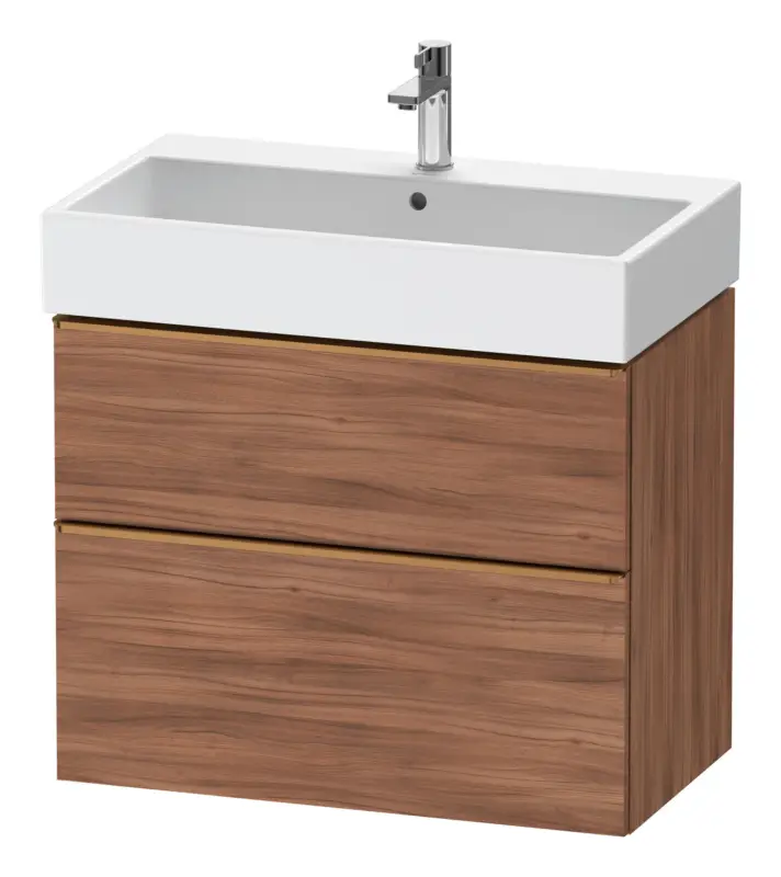 Duravit D-Neo Waschtischunterschrank mit 2 Auszügen Griff Bronze Gebürstet 784 x 625 x 442 mm - Nussbaum Natur Matt Neu