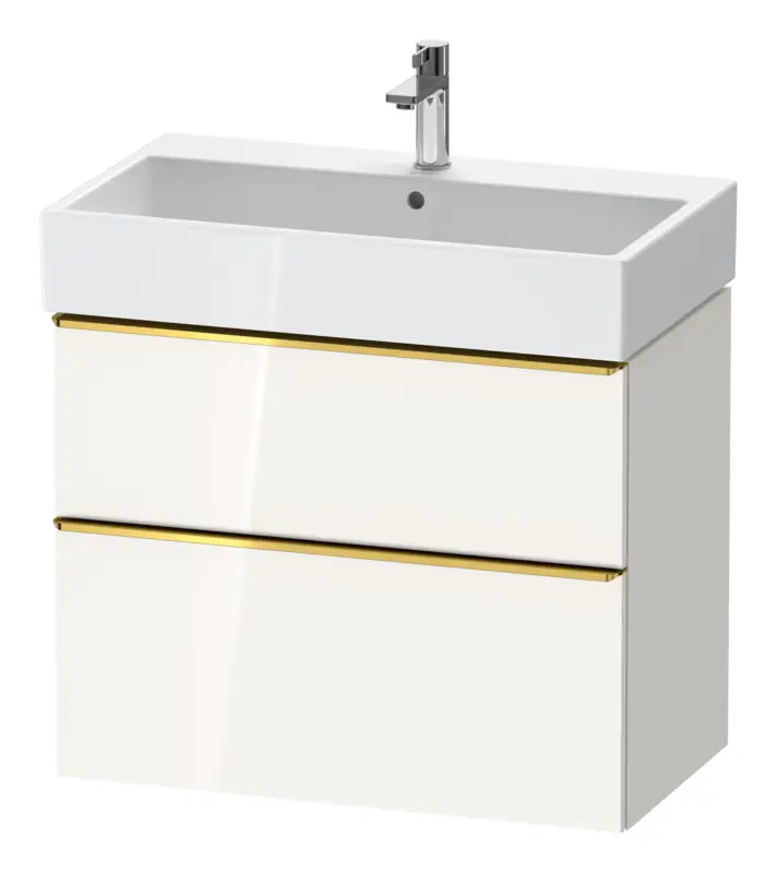 Rabatt Duravit D-Neo Waschtischunterschrank mit 2 Auszügen Griff Gold Poliert 784 x 625 x 442 mm - Weiß Hochglanz