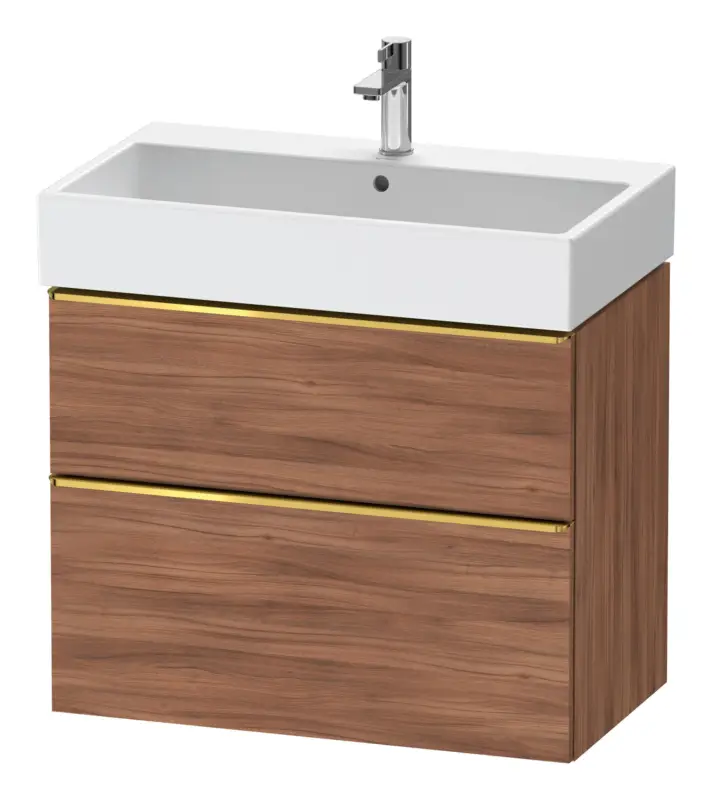 Solange Der Vorrat Reicht Duravit D-Neo Waschtischunterschrank mit 2 Auszügen Griff Gold Poliert 784 x 625 x 442 mm - Nussbaum Natur Matt