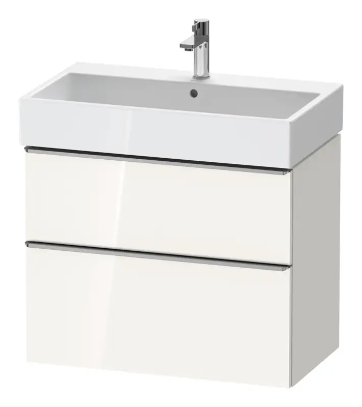 Aktuell Duravit D-Neo Waschtischunterschrank mit 2 Auszügen Griff Edelstahl Gebürstet 784 x 625 x 442 mm - Weiß Hochglanz