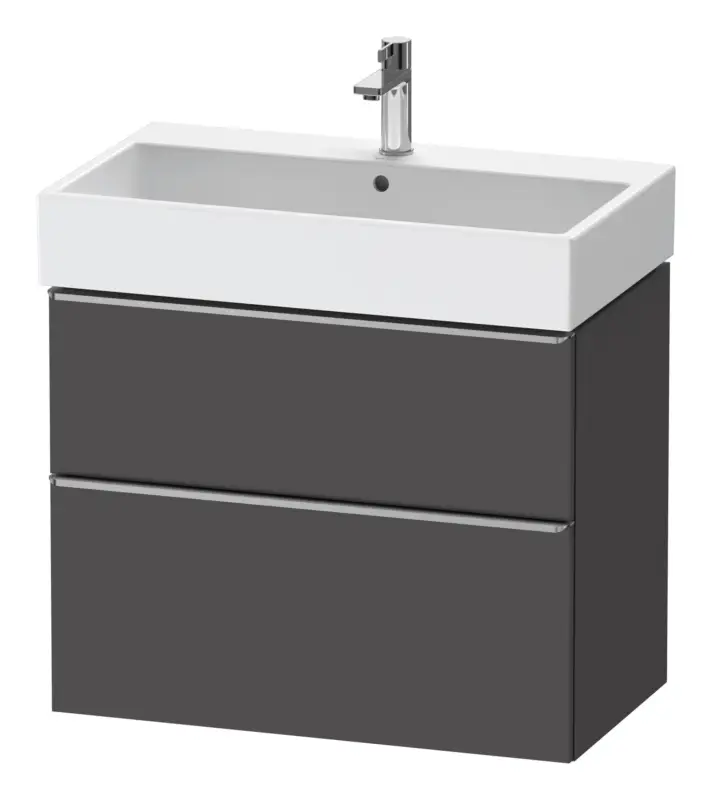 Duravit D-Neo Waschtischunterschrank mit 2 Auszügen Griff Edelstahl Gebürstet 784 x 625 x 442 mm - Graphit Matt Preisreduziert