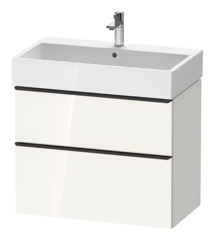 Meistverkauft Duravit D-Neo Waschtischunterschrank mit 2 Auszügen Griff Diamantschwarz Matt 784 x 625 x 442 mm - Weiß Hochglanz