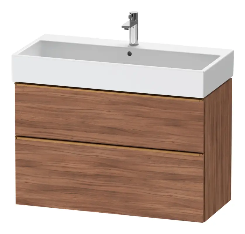Heißes Angebot Duravit D-Neo Waschtischunterschrank mit 2 Auszügen Griff Bronze Gebürstet 984 x 625 x 442 mm - Nussbaum Natur Matt
