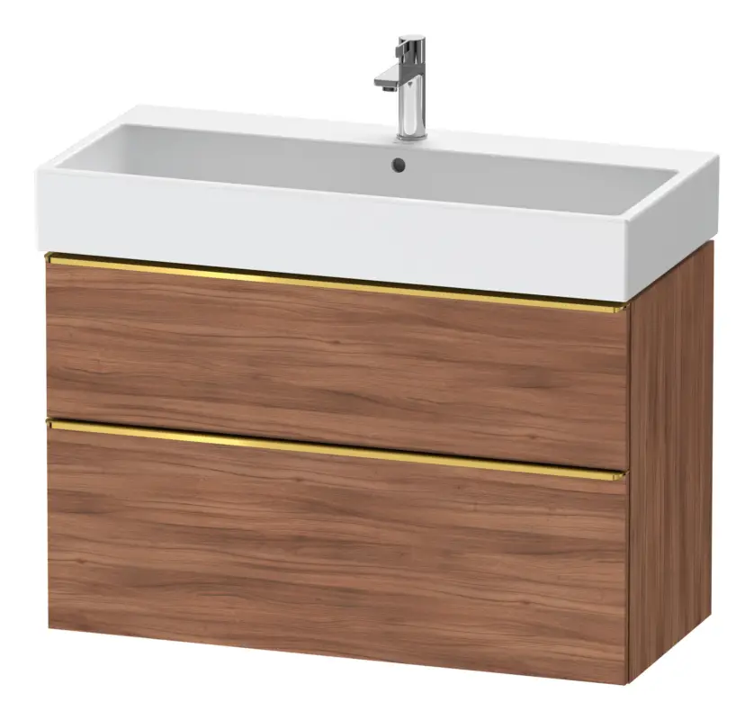 Duravit D-Neo Waschtischunterschrank mit 2 Auszügen Griff Gold Poliert 984 x 625 x 442 mm - Nussbaum Natur Matt Heißes Angebot