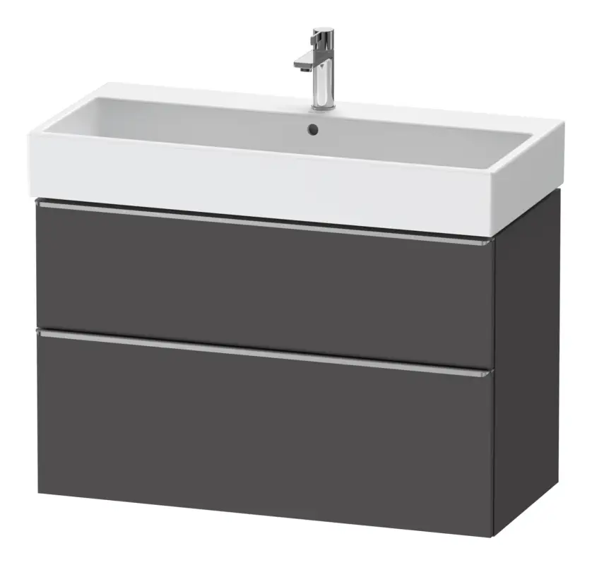 Preiswert Duravit D-Neo Waschtischunterschrank mit 2 Auszügen Griff Edelstahl Gebürstet 984 x 625 x 442 mm - Graphit Matt