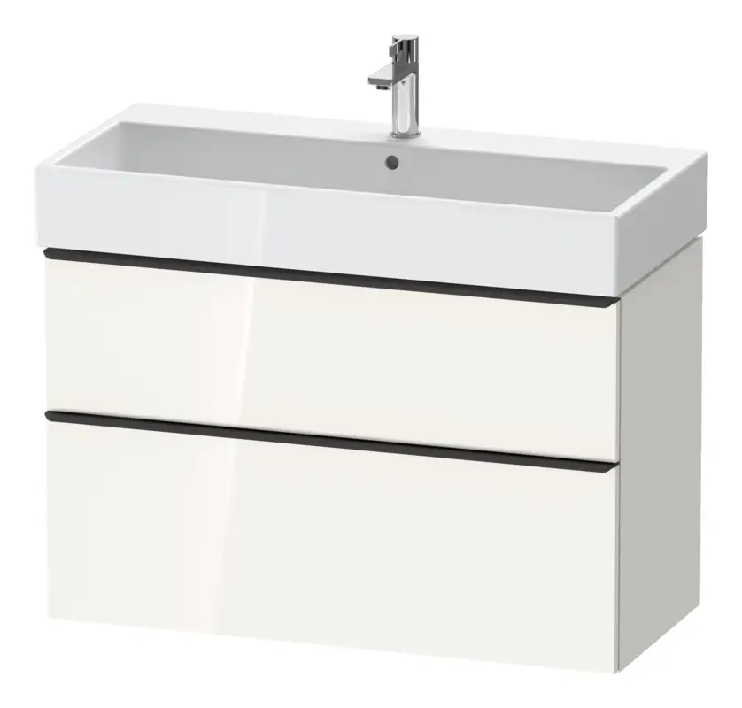 Duravit D-Neo Waschtischunterschrank mit 2 Auszügen Griff Diamantschwarz Matt 984 x 625 x 442 mm - Weiß Hochglanz Nur Für Kurze Zeit