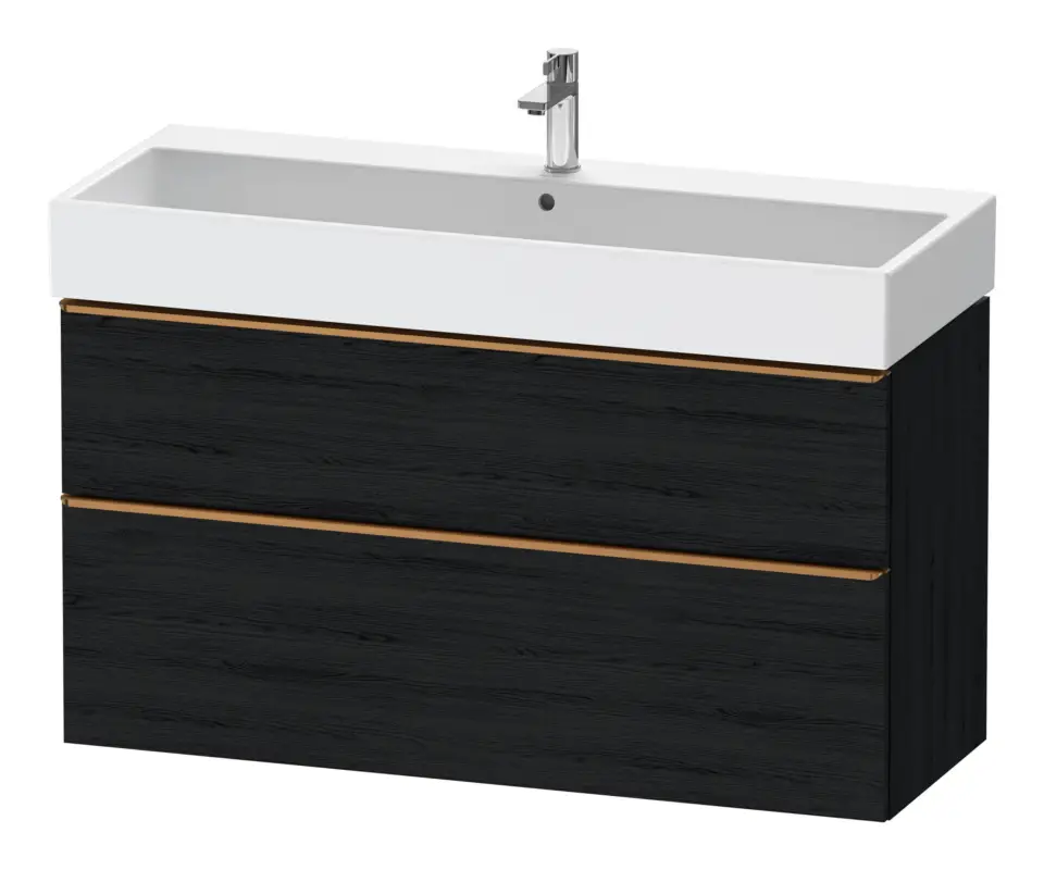 Duravit D-Neo Waschtischunterschrank mit 2 Auszügen Griff Bronze Gebürstet 1184 x 625 x 442 mm - Eiche Schwarz Matt Top-Preis