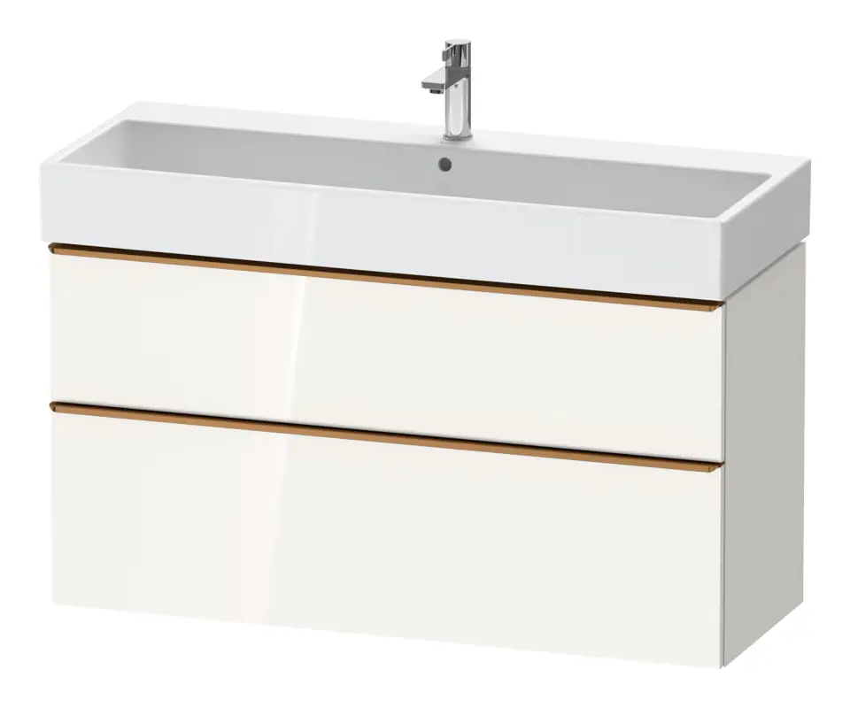 Wochenendangebot Duravit D-Neo Waschtischunterschrank mit 2 Auszügen Griff Bronze Gebürstet 1184 x 625 x 442 mm - Weiß Hochglanz